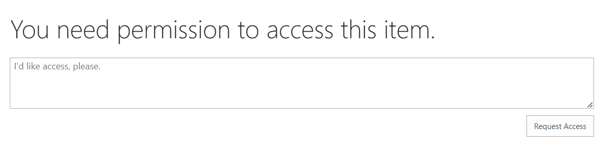 SharePoint: you need permission to access this item